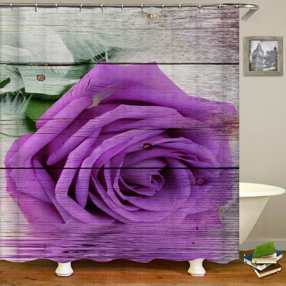 3D Shower Curtain Nordic style Flowers Rose Butterfly Printed Waterproof Polyester Fabric Bath Curtains for Bathroom with