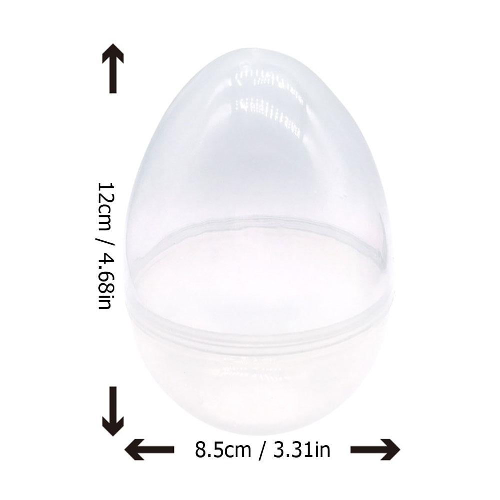 5 Pack 4.7 Inch Clear Plastic Easter Eggs, Large Transparent Empty Fillable Eggs for DIY Decor, Bulk Surprise Eggs for Easter Basket Stuffers Party Favors
