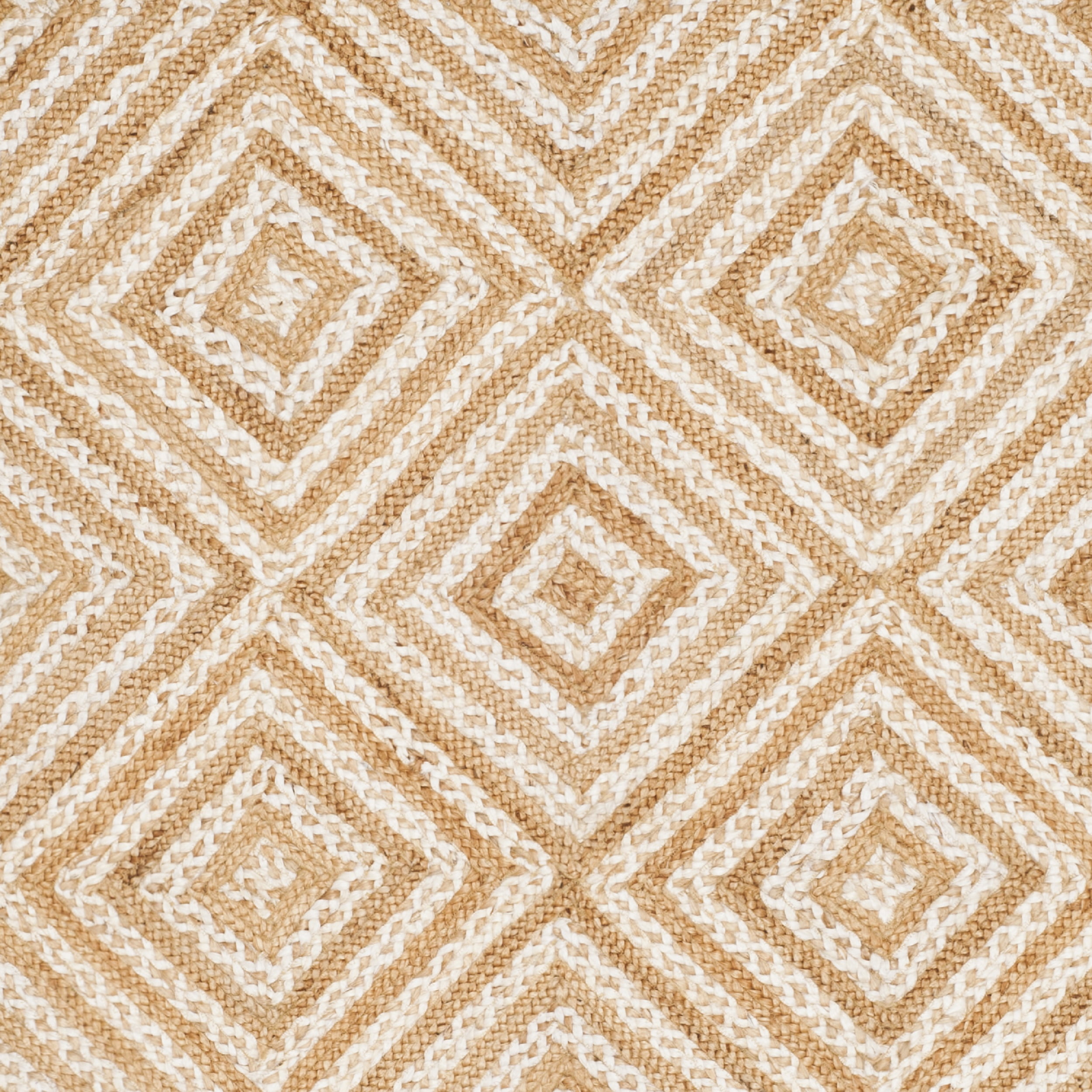 SAFAVIEH Natural Fiber Davina Geometric Braided Jute Area Rug, Natural/Ivory, 4' x 6'