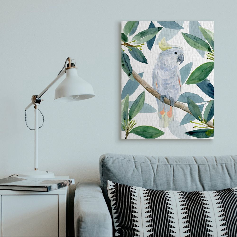 Stupell Industries Tropical Cockatoo Bird Greenery Branches Canvas Wall Art Design by Annie Warren, 30" x 40"