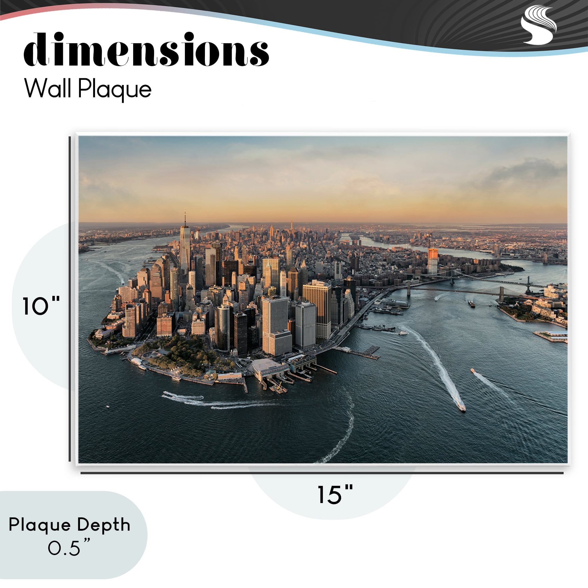 Stupell Industries Manhattan From Above Wall Plaque Art, design by Scott Stulberg