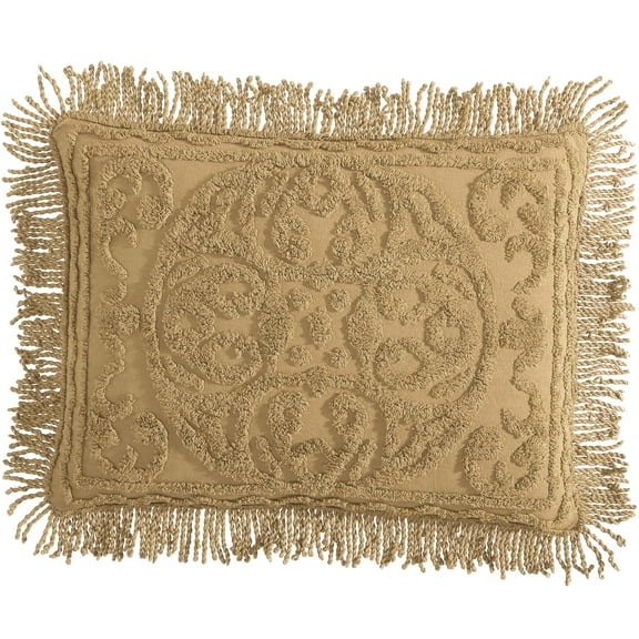 Beatrice Home Fashions Medallion Chenille King Sham Gold
