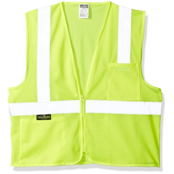 Radians High Visibility Vest Class 2 Zipper Closure HI VIS Orange Polyester Mesh