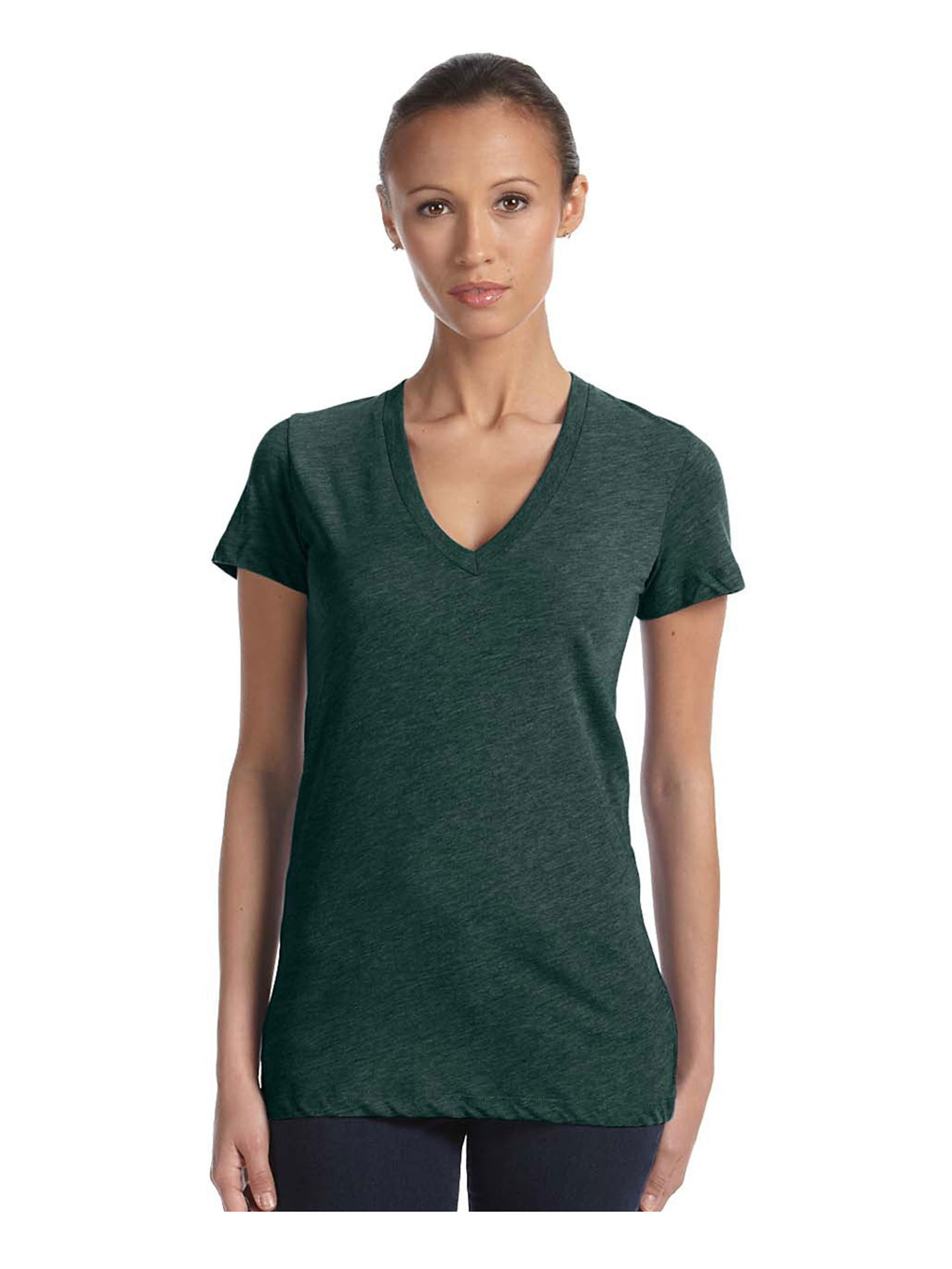 Bella Canvas Women's Tri Blend Deep V-Neck T-Shirt, Style B8435 ...