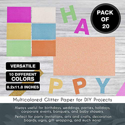 Surprise Parties Gold, 20 Pack Holidays 300GSM For Paper Cutting Bending Or Shaping Premium 20 Sheets Glitter Cardstock 12 x 12 Birthdays Use For Scrapbooking Weddings 
