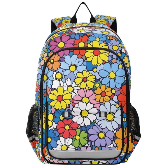 FORMRS Unisex School Backpack 17" Student Travel Bag with Laptop Compartment, Floral Fiesta