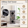 thumbnail image 3 of PETSITE 4-Story Cat Tree Condo Barrel Tower, 39 Inches Top High Edge Cat Condo Bed with Removable Cushion, Natural Sisal-Covered Scratching Board Indoor Cat Furniture, Grey, 3 of 7