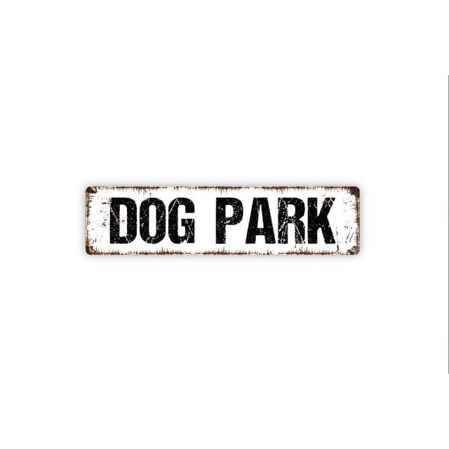 Letrero de metal rústico para puerta o calle con nombre para perro, para parque de juegos, para cachorro, perro, K9, tamaño de placa: 4 x 16 pulgadas