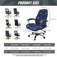 thumbnail image 6 of Renewold Sun Moon Star Navy Blue Stretchable Office Chair Cover for Desk Computer Chair Removable Rotating Boss Chair Slipcover Protective High Back Chair Slipcover (NOT Chair), L, 6 of 7
