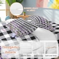 thumbnail image 2 of Cal King 4 Piece Bedding Set Vintage Countryside Purple Lavender Soft Breathable Duvet Cover and Pillowcase,Floral on Black Plaid Duvet Cover Set Washable Bed Sheets for Bedroom Dormitory Guest Room, 2 of 9