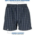 thumbnail image 4 of Gildan Men's Tag Free Woven Boxers, 5-Pack, Black, SM, 4 of 6