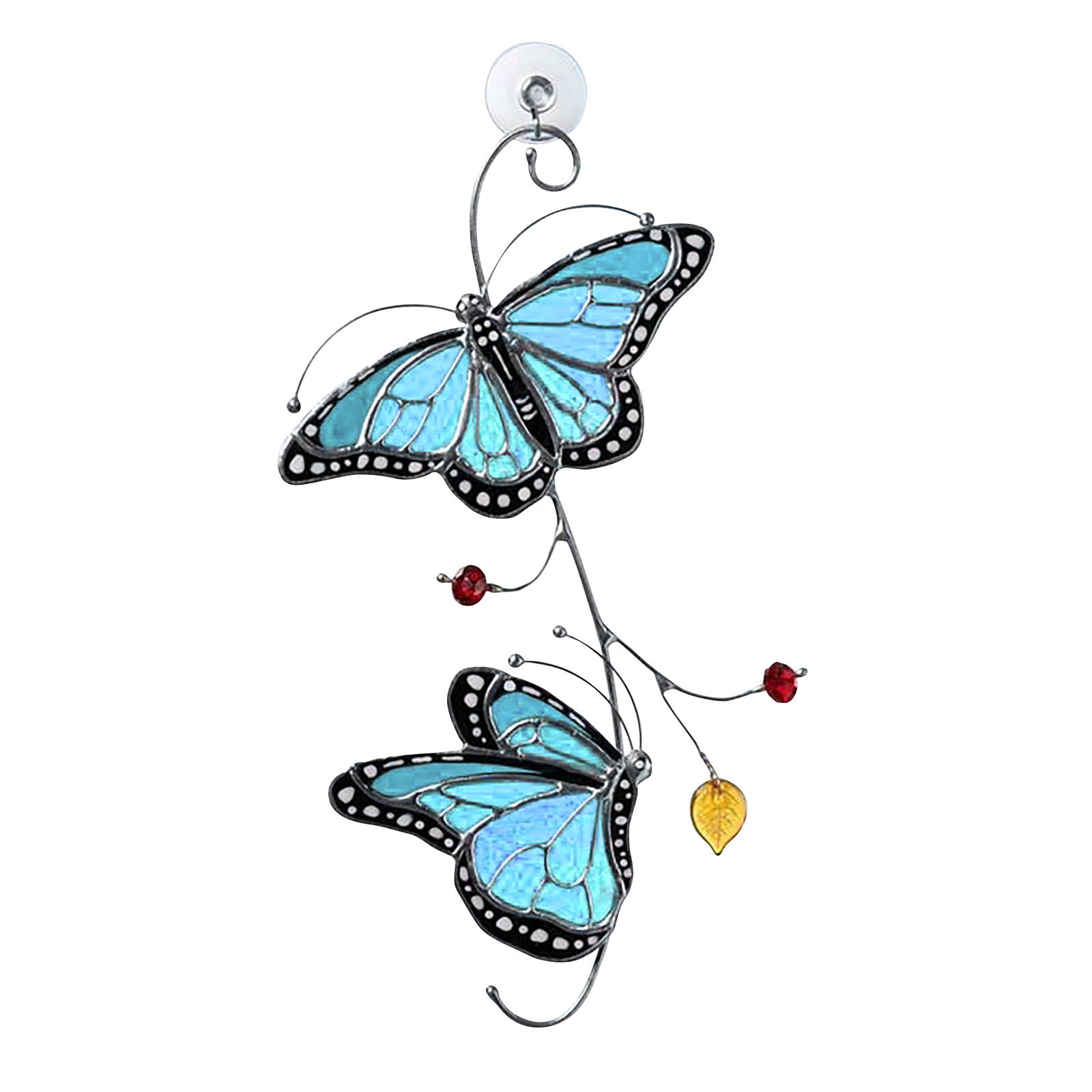 1pc Crystal Butterfly Suncatchers Hanging Ornament String for Home Garden Decor 