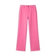 thumbnail image 7 of nerohusy Kids Girls School Uniform Pants Button Pull On Straight Dress Pants with Pockets Casual Stretch Preppy Chino Pants Hot Pink,12-13Years, 7 of 7