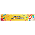 thumbnail image 1 of Colorful Welcome Back to School Banner, with Sun Apple Pencils and Rainbows, Backdrop for School Opening Party Classroom Decorations School Events Photography Props, 1 of 4