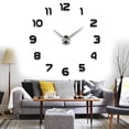 thumbnail image 4 of Farfi Modern DIY Acrylic Mirror Surface Wall Sticker Quartz Clock Living Room Decor (Black,S), 4 of 13