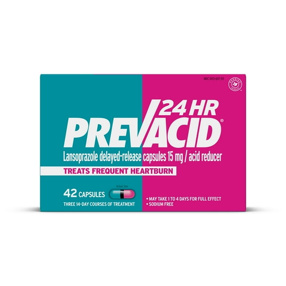 Prevacid 24HR Lansoprazole Delayed-Release Capsules for Heartburn Relief, 15 mg, 42 Count