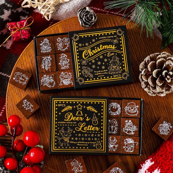 Set de Sellos de Goma SWEETDEER 18PCS para Navidad para la Creación de Tarjetas