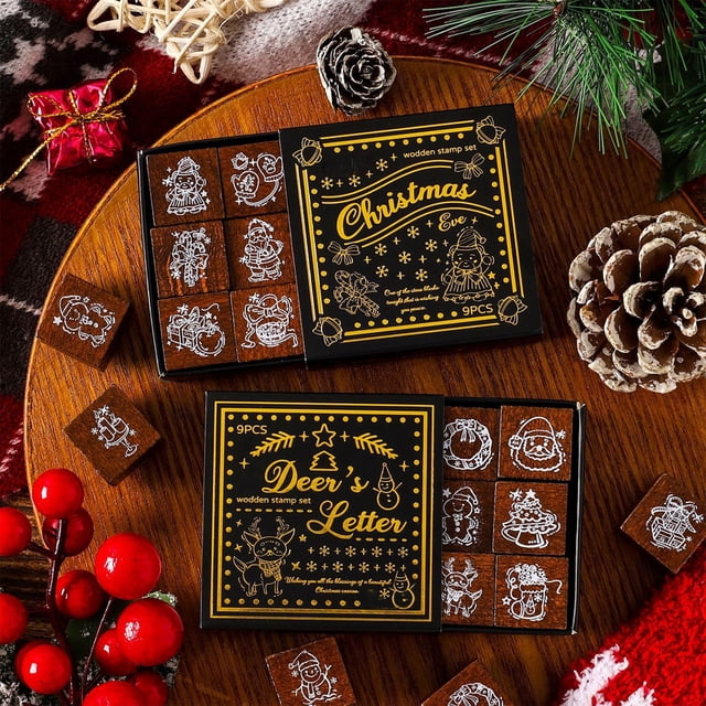 Set de Sellos de Goma SWEETDEER 18PCS para Navidad para la Creación de Tarjetas