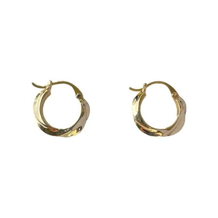 Twisted Gold Hoop Earrings for Women