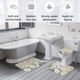 thumbnail image 6 of Vintage Flower Bathroom Rugs Set White Floral Farm Oil Painting Non Slip Absorbent Soft Bath Mats 3 Piece Set with Bathroom Rug, U-Shaped Floor Mat, Toilet Seat Cover Large Size, 6 of 9