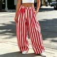 thumbnail image 6 of Cfrylhy Womens Striped Jeans Wide Leg Baggy Denim Pants Trendy Casual Trousers with Pockets, 6 of 7
