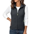 thumbnail image 2 of Fleece Jacket Women Nelozsy Women's Rocking Velvetsleeveless Full Zippered Velvet Top With Zipper Pocket Outdoor Warm Shoulder Dark Gray M, 2 of 6