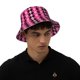 thumbnail image 4 of Fotbe pink and black argyle Sombrero Tipo Pescador con Estampado – Sombrero de Sol de Algodón de Moda para Playa, Golf, Pesca, 4 of 6
