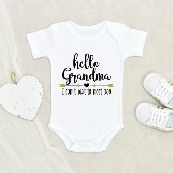 Grandma Baby Clothes - Hello Grandma Clothes - I Can't Wait To Meet You Clothes - Grandma Baby Clothes