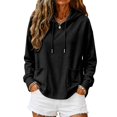 thumbnail image 5 of Black Hoodies for Women Hoodies Pullover Casual Thin Sweatshirts with Pockets Loose Fit Long Sleeve Hoody Sweatshirt, 5 of 6