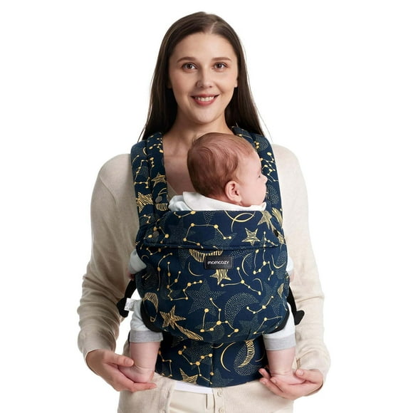 Momcozy Porte-Bébé de Nouveau-Né à Tout-Petit, 7-44lbs, Ergonomique, Confortable et Léger, Facile à Porter, Mains Libres, Soutien Lombaire
