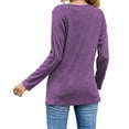 thumbnail image 2 of Dellytop Womens Casual Long Sleeve Round Neck Button Side Blouses Tops, 2 of 3
