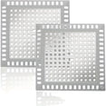 thumbnail image 4 of Silver Stainless Steel 5X5X0.5 in Drain Strainer, Bathtub Drain Catcher, Sink Drain Strainer, Shower Drain Catcher, Precision Engineered Square Grate Filter That Fits Over, 4 of 7