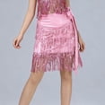 thumbnail image 2 of QHFBli Women‘s Latin Dance Hip Scarf with Tassels Belly Tango Dance Skirt Fringe Sequins Wrap Skirt Music Festival Clothing, 2 of 4