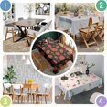 thumbnail image 4 of Red Strawberry Plants Fruit Black Rectangle Tablecloth 60"x84",Waterproof Polyester Rectangle Table Cloth, Wipeable Spillproof Polyester Tablecloth for Dining, Camping, Indoor and Outdoor, 4 of 5
