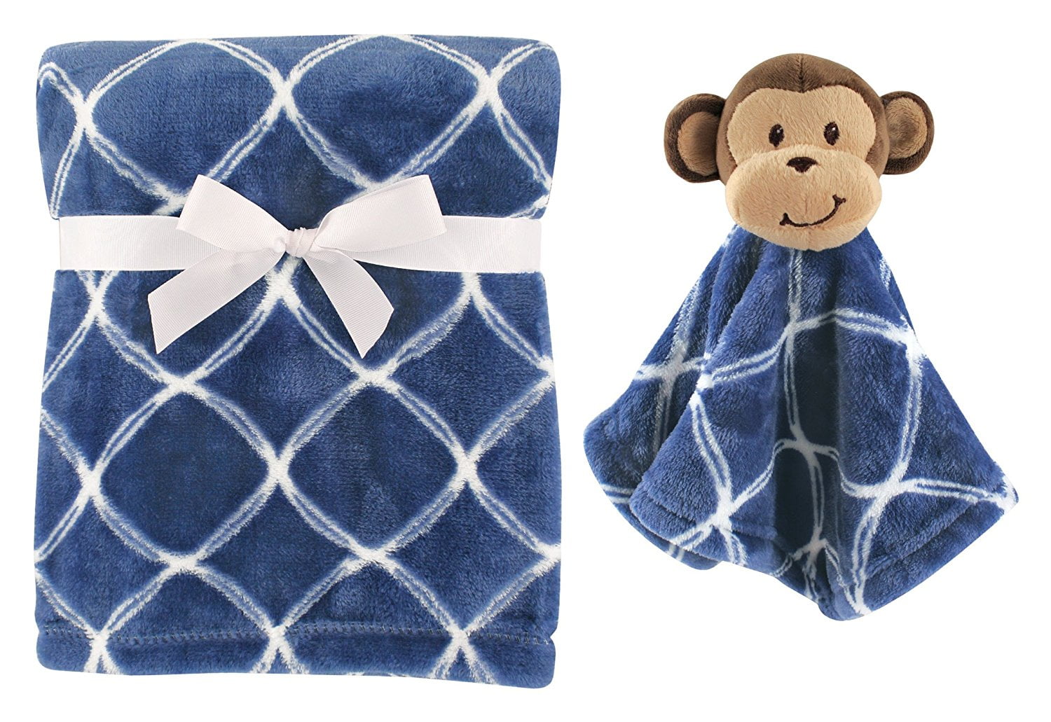 Plush Blanket and Animal Security Blanket Set, Boy Monkey By Hudson