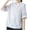 White, variant on Summer Womens Tops 2025 Cotton and Linen Plus Size Solid Color Button Half V-neck Shirt Short Sleeved V-neck Shirt