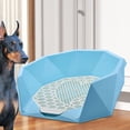 thumbnail image 1 of Bandeja de arena para inodoro para perros y mascotas Fernando soporte con textura de diamante lavabo para entrenamiento de cachorros bandeja azul, 1 of 8