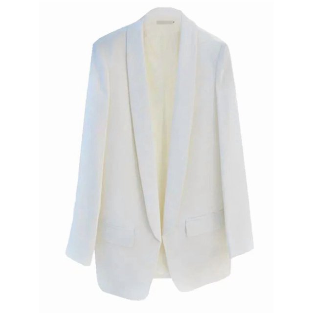 Women's Office Lightweight Loose Fit Solid Color Blazer Notch Collar Long Sleeve