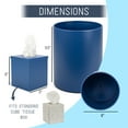 NAT AND JULES Round Bathroom Trash Can Wastebasket and Cube Tissue Box Holder Organizer Matching
