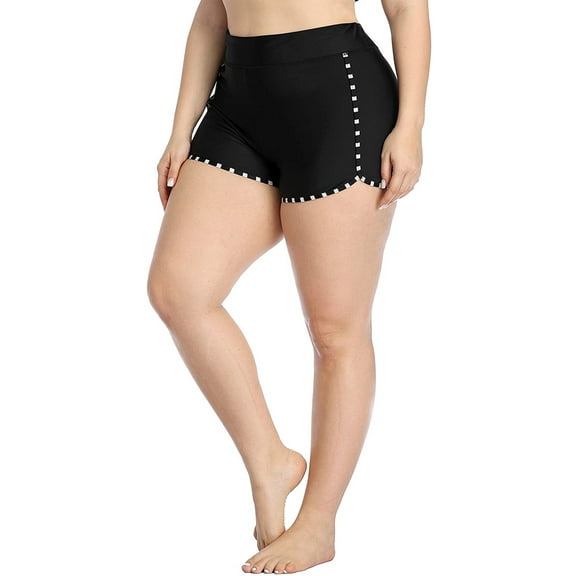 Women's Plus Size Swim Shorts Swim Bottom Solid Beach Swim Board Shorts