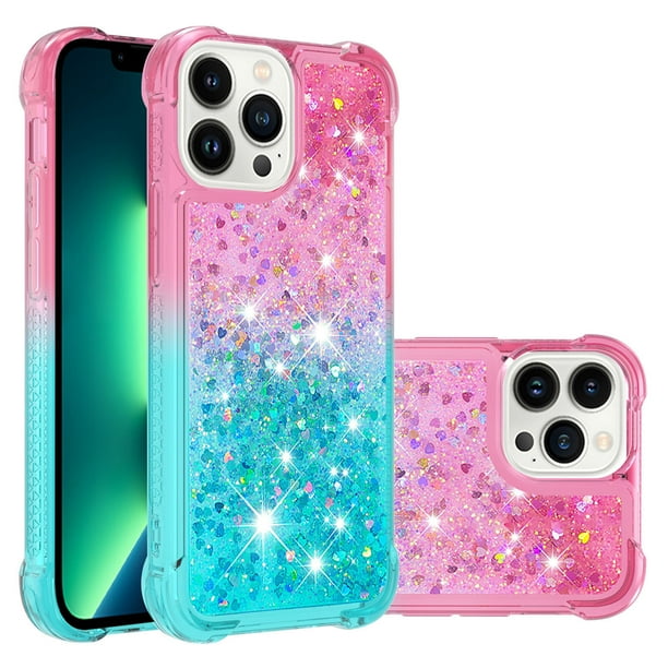 Funda para iPhone 14 PRO Transparente con Brillos Carcasa Protectora Antigolpes con Glitter Brillante