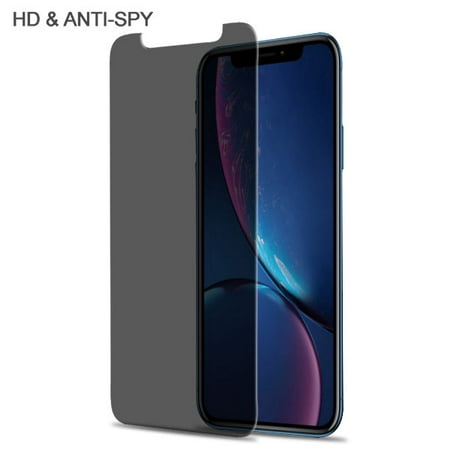 For iPhone XR Privacy Tempered Glass Screen Protector Impact Shield Cover