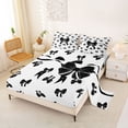 thumbnail image 2 of Erosebridal Fashion Ribbon Full Size Sheets, Cool Girls Bow Bed Sheets, 4 Pieces, 2 of 5