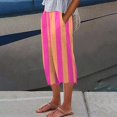 thumbnail image 2 of YDLCAFD Womens Solid Color Pocket Straight Tube Loose Stretch Pants Color Contrast Pants, 2 of 5