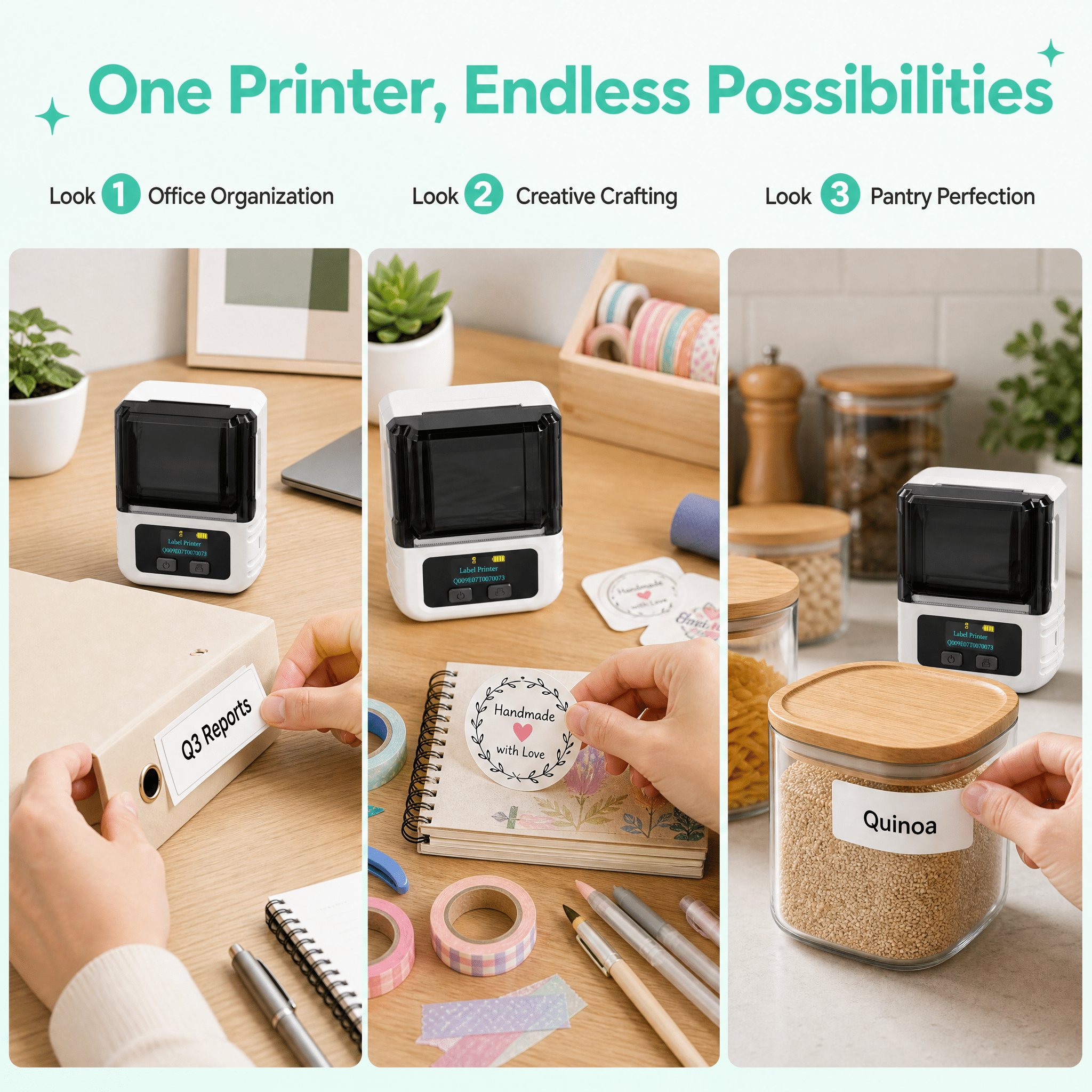 Phomemo M102 Thermal Label Maker with 100 Labels - Portable Bluetooth Address Label Printer for Small Business, Barcode & Retail, Compatible with Phones & PC (White)