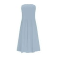 thumbnail image 2 of AKOEE Cotton Linen Tank Dress for Women with Pockets Scoop Neck Fashion Plus Size Summer Casual Midi/Long Dress (X-Large, Light Blue), 2 of 6