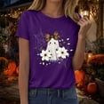 thumbnail image 6 of YDFCWXW Women's Halloween T Shirt Funny Print Women Short Sleeve Graphic Tees Tops (Dark Purple, M), 6 of 9