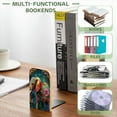 thumbnail image 6 of Bookends 1 Pair Non-Skid Bookend Wood Bookends for Shelves Book Stand for CDs - Beautiful Elephant With Colorful Patterns, 6 of 7