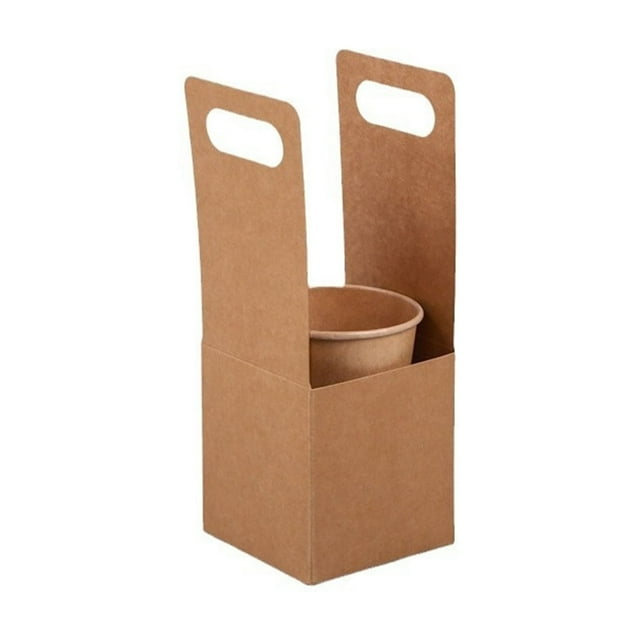 Tasse à Café Jetable – Plateau à Poignée Double Tasse pour Emporter Support de Boisson en Papier Kraft pour Café Thé Thé