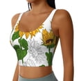 thumbnail image 2 of Rateoe Plump Sunflower And Sketch Print Womens' Sports Bras Scoop Neck Sports Vest- Padded U Back Seamless High Impact Support, 2 of 7